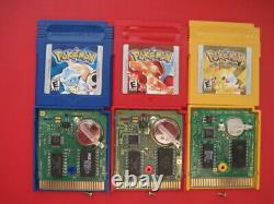 Nintendo Game Boy Pokemon Games Blue Red Yellow Authentic & Saves