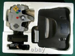Nintendo N64 Console, Complete in Box CIB with Mario 64 Game, Authentic, Tested