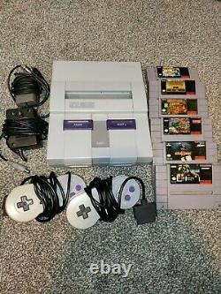 Nintendo SNES Game Console Plus Games Authentic OEM Tested Works READ
