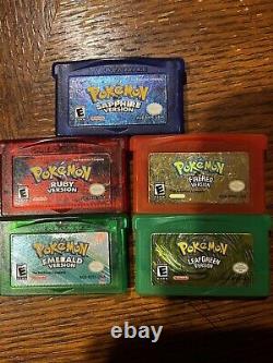Pokemon Authentic Oem Gameboy Advanced Clean Tested Lot Of 5 (dry Battery)