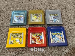 Pokemon Crystal Gold Silver Red Blue Yellow Game Boy AUTHENTIC with Working Saves