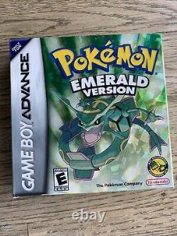 Pokemon Emerald Version Game Boy Advance GBA Authentic +guide -manual CIB Poster