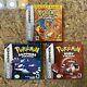 Pokemon Gba Authentic Box Lot Of 3 Boxes -fire Red, Ruby, Sapphire. Please Read