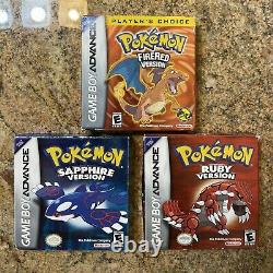 Pokemon GBA Authentic Box Lot of 3 Boxes -Fire Red, Ruby, Sapphire. PLEASE READ
