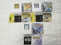 Pokemon Gold, Silver & Crystal Lot (Game Boy Color) Complete / Authentic / Save