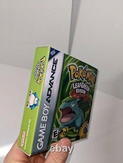 Pokemon Leaf Green GBA Game Boy CIB Complete in Box! Authentic Cart withCustom Box