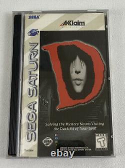 RARE VINTAGE D (Sega Saturn, 1996) Complete Authentic Game with REG CARD TESTED