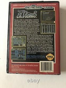 Rare Sega Genesis Game El Viento Cib Complete Authentic USA Version