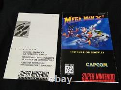 SNES Mega Man X2 CIB Authentic Cart, Insert, tray, HQ Custom Manual & Box COMPLETE