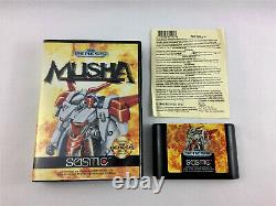 Sega Genesis 100% Authentic MUSHA Cartridge In Case with Card USED, TESTED