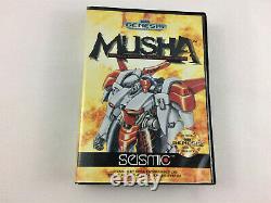 Sega Genesis 100% Authentic MUSHA Cartridge In Case with Card USED, TESTED