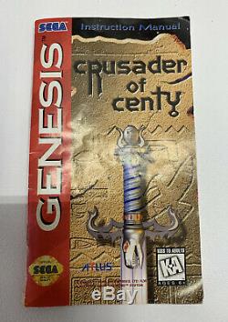 Sega Genesis Crusader of Centy Video Game, Complete in Box, Tested, Authentic