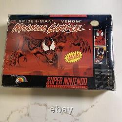Spider-Man Venom Maximum Carnage (SNES) Authentic Complete CIB Manual TESTED