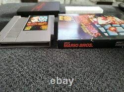 Super Mario Bros NES, 5 Screw, Hangtab Black Box Cart and Box Only AUTHENTIC