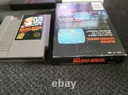 Super Mario Bros NES, 5 Screw, Hangtab Black Box Cart and Box Only AUTHENTIC