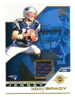 TOM BRADY 2002 Pacific Authentic Game Used Worn Jersey Relic Swatch Card #27 SP