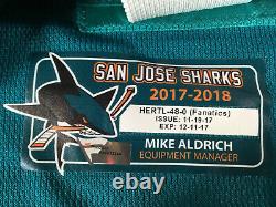 Tomas Hertl Authentic Game Used Jersey San Jose Sharks NHL 2017 Season