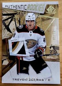 Trevor Zegras Gold Authentic Rookies Patch 9/15 2021-22 UD SP Game Used Ducks