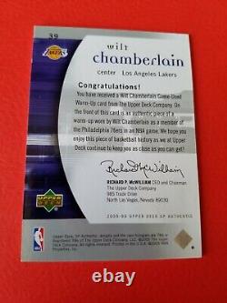 Wilt Chamberlain GAME USED WARM-UP CARD #d66/100 JERSEY #13 SP AUTHENTIC LAKERS