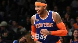 100% Authentique Carmelo Anthony Knicks Jeu Taille Jersey L Délivré + 2 Usé Utilisé