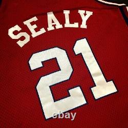 100% Authentique Malik Sealy Champion 94 95 Clippers Jeu Worn Used Jersey 44+4 L