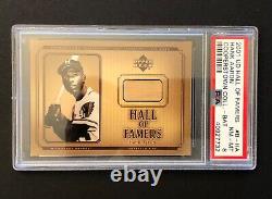 2001 Upper Deck Hank Aaron Hall Of Famers Authentic Bat Card Psa 8 Jeu Utilisé Hof