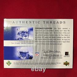 2003 Sp Authentic Threads Tom Brady Jeu Utilisé Dual Jersey #328/345