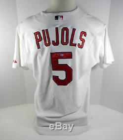 2004 St. Louis Cardinals Albert Pujols # 5 Jeu Utilisé Blanc Jersey