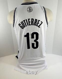2013-14 Brooklyn Nets Jorge Gutierrez #13 Jeu Utilisé White Jersey Short Playoffs