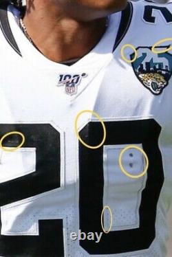 2019 NFL 100 Jeu Authentique Usé Jalen Ramsey Jaguars Rams Jersey 3 Jeux