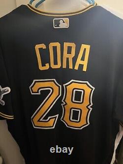 2021 Pittsburgh Pirates Joey Cora #28 Jeu Émis Pos Utilisé Black Jersey