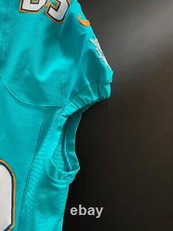 #58 Miami Dolphins Jeu Utilisé Aqua Authentique Nike Jersey Yr-2014 Taille 40