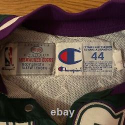 Authentic & Rare 1993-94 Jeu Porté Milwaukee Bucks #11 Warm Up Jacket Taille 44