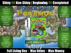 Authentic Unlocked Pokemon Leafgreen + Tous Les 386 Pokemon Legal, Max Items, Argent