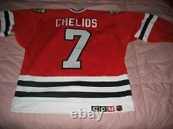 Authentique Chicago Blackhawks Chelios 1992 Stanley Cup Finals Game Jersey 48 CCM