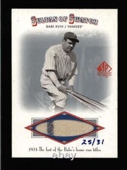 Babe Ruth 2001 Ud Sp Authentic Sultan Of Swatch Jeu D'occasion Jersey #25/31 Fg2197