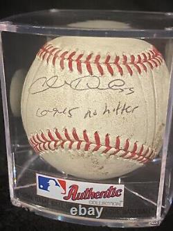 CHRIS HESTON Match sans coup sûr Utilisé Balle de baseball signée Authentifiée par la MLB