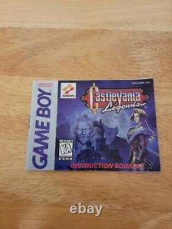 Castlevania Legends (nintendo Game Boy) GB Avec Manuel Authentique! Regarde.