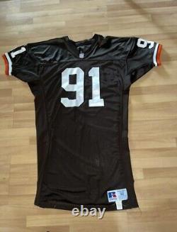Cleveland Browns #91 Russell Athletic Taille 50 Jersey Jeu Utilisé John Thornton