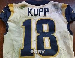 Cooper Kupp 2019 Jeu Usé Photo Usée Correspondait NFL Rams Maillot De Football Authentique