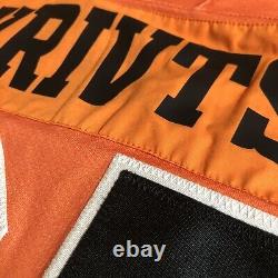 Game Worn Authentic Danbury Jr. Hat Tricks Nahl Hockey Jersey Utilisé Orange XL