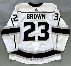 Game Worn Utilisé La Kings Dustin Brown LNH Hockey Away Jersey Adidas Authentiques MIC