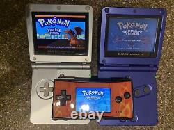 Gameboy Sp 101 Micro Cobalt 11 Pokemon Authentic Game Lot Emerald Crystal