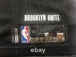 Jeu Utilisé Quincy Acy Pro Cut Authentic Brooklyn Nets Nike Jersey 50 + 4 Worn