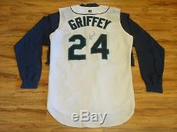 Ken Griffey Jr. 1999 Jeu Utilisé Mariners Uniforme Gris Flanelle Jersey Authentique