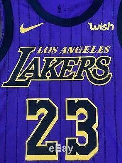 Lakers Lebron James Équipe Jersey Authentique Émis Cut Pro Portés Lore Series