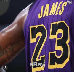 Lakers Lebron James Équipe Jersey Authentique Émis Cut Pro Portés Lore Series