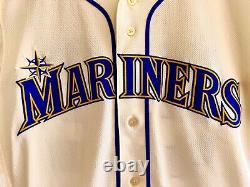 Maillot alternatif utilisé lors des matchs du dimanche des Seattle Mariners de la MLB, authentique et fabriqué par Majestic.