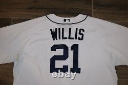 Maillot de baseball authentique de la MLB porté par Dontrelle Willis des Detroit Tigers, taille 54, avec autographe.