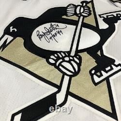 Maillot de hockey authentique blanc Pittsburgh Penguins de Reebok porté/utilisé taille 56